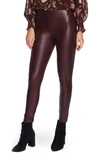 Vince Camuto Faux-leather Pull-on Pants In Port