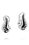 JOHN HARDY LAHAR SMALL DIAMOND J-HOOP EARRINGS,EBP440042MDI