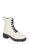 Rag & Bone Shiloh Lace-up Leather Combat Boots In Antique White