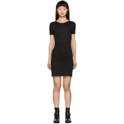 Rag & Bone Open-back Stretch-jersey And Ribbed-knit Mini Dress In Black