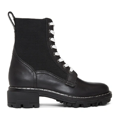 Rag & Bone Shiloh Lace-up Leather Combat Boots In Black