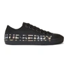 Burberry Larkhall M - Cotton Gabardine Trainer With Logo And Vintage Check Pattern In Blk Archbei