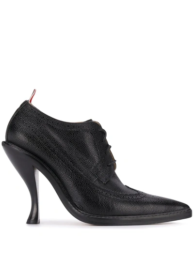 Thom Browne Curved Heel Longwing Brogues In Black