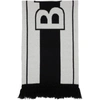 BURBERRY BURBERRY BLACK AND WHITE FOOTBALL SCARF