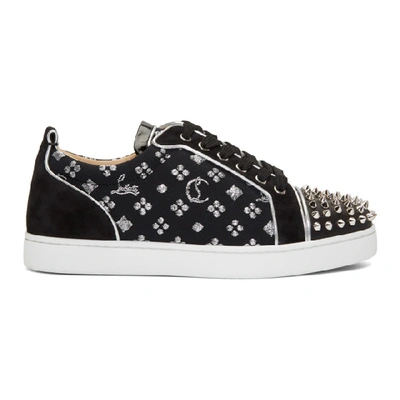 Christian Louboutin Louis Junior Spike Jacquard Trainers In Bk65 Blkslv
