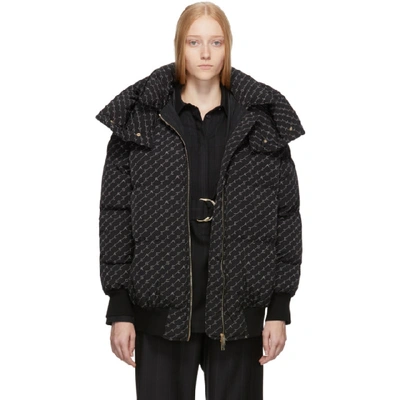 Stella Mccartney Samara Quilted Monogram-print Shell Hooded Jacket In Black