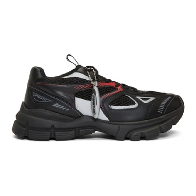 Axel Arigato Marathon Runner Mesh And Leather Trainers In Black