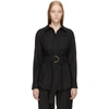 STELLA MCCARTNEY STELLA MCCARTNEY BLACK PINSTRIPE HERRINGBONE SHIRT