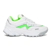 Axel Arigato Demo Runner White Leather & Fabric Chunky Sneakers In White/green