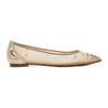 CHRISTIAN LOUBOUTIN CHRISTIAN LOUBOUTIN BEIGE MESH DEGRASTRASS 100 BALLERINA FLATS