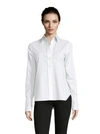 dressing gownRT GRAHAM WOMEN'S PRISCILLA SOLID STRETCH SHIRT IN WHITE WITH MOTHER OF PEARL BUTTONS SIZE: XL BY ROBERT GRAHA