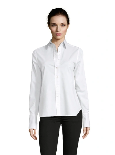 Robert Graham Women's Priscilla Solid Stretch Shirt In White With Mother Of Pearl Buttons Size: Xl By Robert Graha