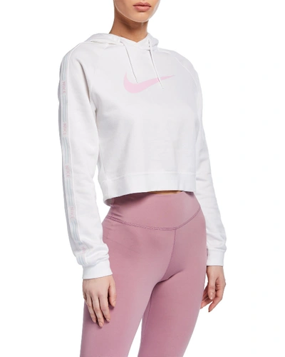 Nike Sportswear Fleece Cropped Hoodie In White