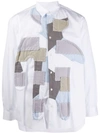 Comme Des Garçons Shirt Long-sleeved Patchwork Shirt In White