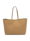 Valentino Garavani Rockstud Leather Tote In Camel