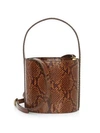 STAUD Bissett Snakeskin-Embossed Leather Bucket Bag