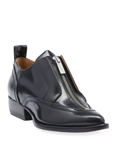 Chloé Rylee Zip-up Leather Ankle Booties In Black