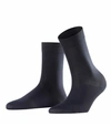 Falke Soft Wool And Cotton-blend Socks In Navy