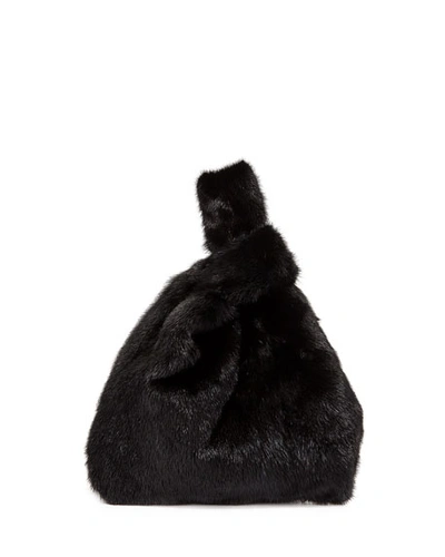 Simonetta Ravizza Furrissima Mink Fur Shopper Tote Bag, Black