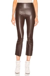 SPRWMN SPRWMN HIGH WAIST CROP FLARE LEGGING IN CHOCOLATE,SPRF-WP33