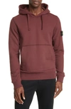 Stone Island Patch Hooded Sweatshirt In Red