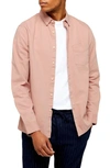 Topman Classic Fit Button-down Twill Shirt In Pink