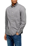 Topman Classic Fit Button-down Twill Shirt In Grey