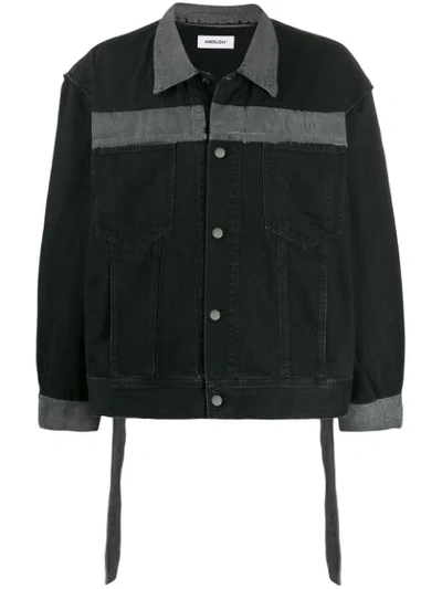 Ambush Reflective-panel Denim Jacket In Black