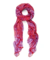 Liberty London Morris Flower Silk Chiffon Scarf In Morris Flower Red