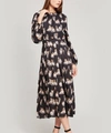 MSGM KITTEN-PRINT PLEATED MIDI-DRESS,5057865607405