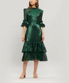 The Vampire's Wife The Veneration Metallic Midi-dress In Brown