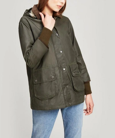 Barbour Pine Martin Hooded Wax Jacket In Green ModeSens GB