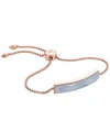 Monica Vinader Rose Gold Plated Vermeil Silver Baja Blue Lace Agate Facet Bracelet In Gold