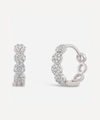 Dinny Hall 14ct White Gold Shuga Pave Diamond Huggie Hoop Earrings In White Gold