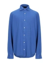 Fedeli Solid Color Shirt In Bright Blue