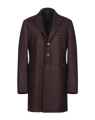Harris Wharf London Coat In Maroon