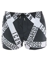 Dsquared2 Branded Swim Shorts In Black