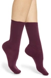 Falke Cosy Crew Socks In 8727 Wine Pinot Noir