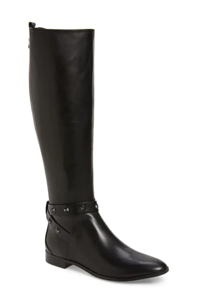 Ted Baker Plannia Bow Hardware Knee High Riding Boot In Black