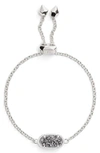 Kendra Scott Elaina Druzy-station Adjustable Bracelet In Platinum Drusy/ Silver