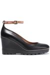 SEE BY CHLOÉ OSLO LEATHER WEDGE PUMPS,3074457345620730597