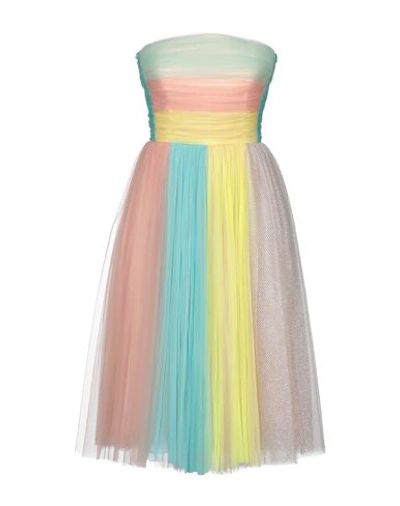 Delpozo Colorblock Strapless Tulle Cocktail Dress In Pink