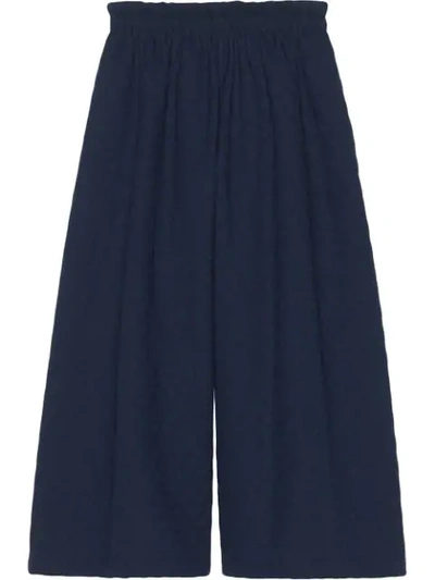 Gucci Quilted Culotte Trousers In Blue