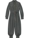 GUCCI BELTED WOOL JUMPSUIT