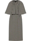 GUCCI HOUNDSTOOTH CAPE DRESS