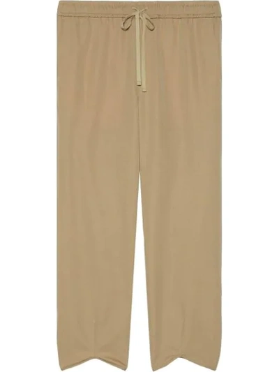 Gucci Ankle Slits Track Bottoms In Neutrals