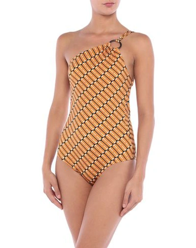 Sophie Deloudi One-piece Swimsuits In Camel