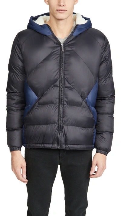 Native Youth Cinder Nylon Puffer Jacket In Navy
