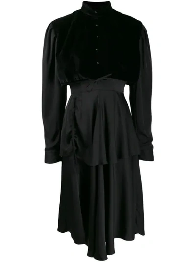 Almaz Tiered Midi Dress In Black