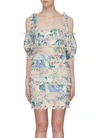ZIMMERMANN 'Verity Dot' floral print linen off-shoulder dress